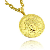 Pingente Medalha Rosto Medusa Ouro 24k Banhado Garantia