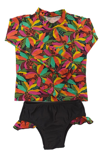 Conjunto Proteção Uv Feminino Calcinha Biquíni + Blusinha