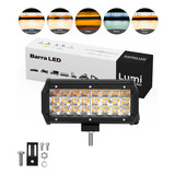 Refletor Projeto Luminaria Farol 72w 24 Leds Cor Da Carcaça Preto Cor Da Luz Branco-frio Ambar 12v 24v Bivolt