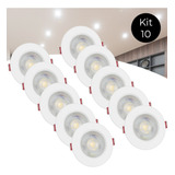 Kit 10 Spot Led 5w Dicróica Direcionável Redondo Frio Cob Cor Branco Frio 110v/220v (bivolt)