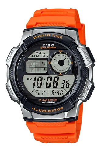 Reloj Casio Core Ae1000w-4bv 5 Alarmas Hora Mundial Crono