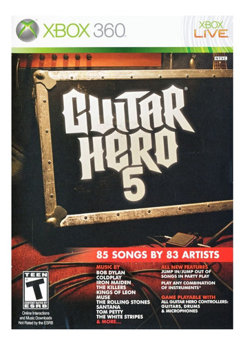 Guitar Hero 5 Xbox 360 Desbloqueado Mídia Física