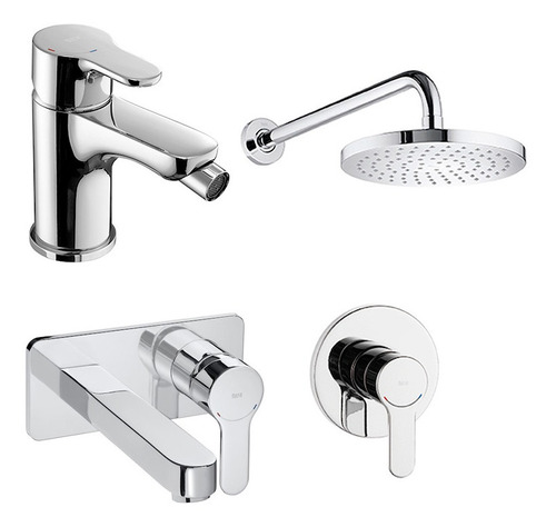 Combo Griferia Roca L20 Bidet Eur + Lav Pared + Duc Ahora 18