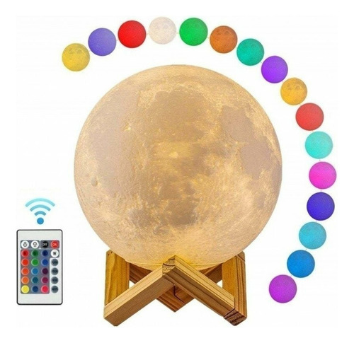 Lampara Luna Velador Led Táctil Recargable Usb Moonlamp