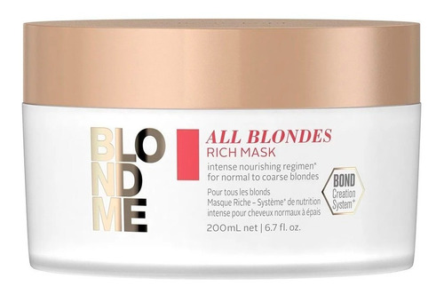 Tratamiento Blondme Rich Schwarzkopf All Blondes Rubio 200ml