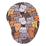 Mouse Pad Ergonômico Apoio Pulso Wallpaper Gatos Cats Full