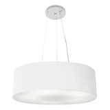 Lustre Pendente Redondo 4134 Cúpula Tecido  Ø50x15 Branco