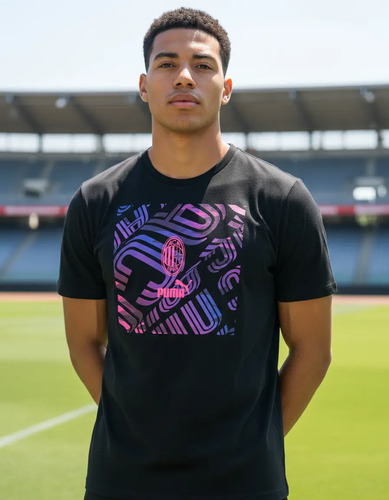 Playera T-shirt Casual Original Puma A.c. Milan De Italia  | Envío gratis