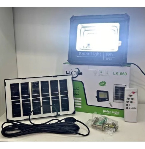 Reflector Led Solar 60w Exterior Camping Jardín Luz Solar