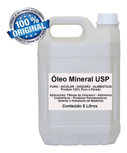  Óleo Mineral Usp Selar Madeira Tabua Carne 5 Litros