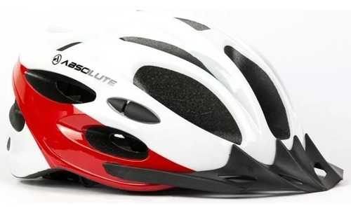 Capacete Ciclismo Absolute Nero Bike Mtb Speed Com Pisca Led Cor Branco/vermelho Tamanho G (58 - 62cm