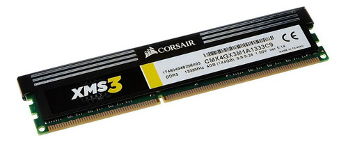 Memoria Ram Xms3 Color Negro 4gb 1 Corsair Cmx4gx3m1a1333c9