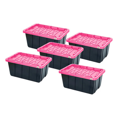 Caja Plástica Uso Rudo 78x52x37 Profesional 102 L Paq 5 U Ym Color Rosa