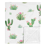 Manta Para Envolver Con Estampado Floral De Cactus, Suave, C