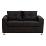 Sofa George 2 Cuerpos Cuero Auris Negro / Muebles América
