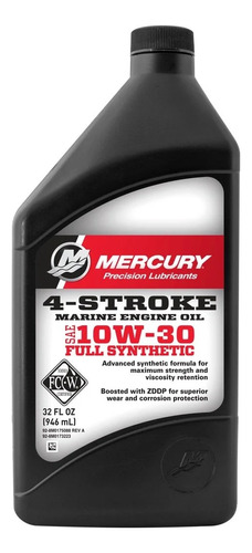 Aceite De Motor Mercury 10w30 4t 100% Sintetico X Lt