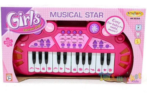 Organo Teclado Infantil Piano Musical A Pila Con Luces
