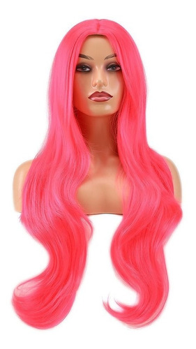 Peruca Lace  Rosa Cabelo Orgânico Cosplay Festa Fantasia