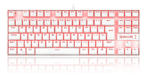 Redragon Teclado Kumara Branco Led Switch Marrom