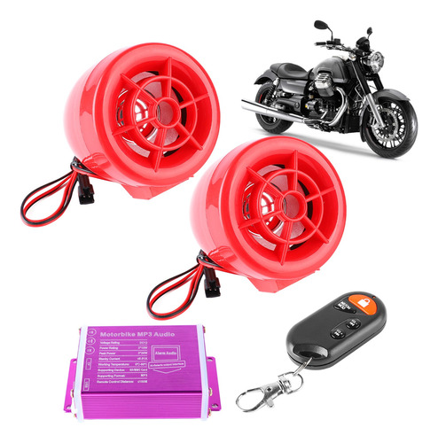 Bocinas Moto Alarma Amplificador Estereo Bluetooth Usb Fm 