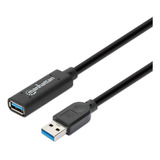 Cable Ext. Usb 3.0 Manhattan153751 10m, 5gbps, Amplif. Señal