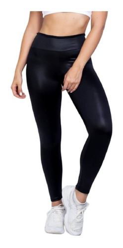 Calça Legging Suplex Cirrê Pronta Entrega Couro Fake