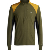 Poleron Hombre Egger 1/4 Zip Melange Lippi Verde