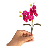 Kit Com 3 Mini Orquídea Artificial Permanente Para Decoração