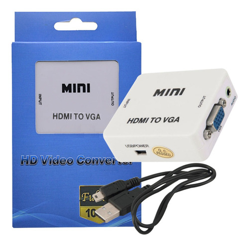 Cable Conversor Hdmi A Vga Video Audio Proyector Full Hd