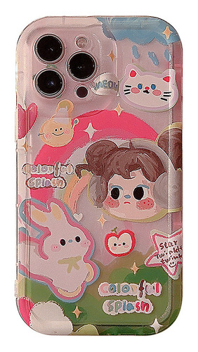 Audífonos Rainbow Girl Phone Case Para iPhone 14 13 12 11