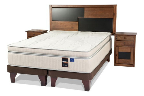 Cama Europea Chocolate Máximo Cobre King + Muebles Colonia