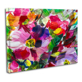 Cuadro Lienzo Canvas 80x120cm Pinceladas Flor Abstracto Oleo