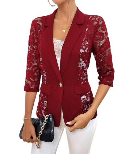 Blazer Con Encaje Chaqueta Bolero  Bb 16