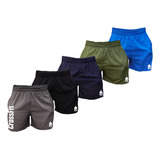 Kit 5 Shorst Crossfit Mauricinho Tactel Masculino Treinos