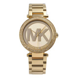Relógio Dourado Michael Kors Parker Mk5784 Para Mulheres Brilhantes