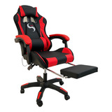 Silla De Escritorio Silla Gamer Sigaerpo Gamer Ergonómica  Negra Y Roja Con Tapizado De Cuero Sintético