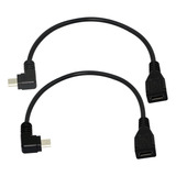 Riieyoca Cable De Extensión Micro Usb De 90 Grados, Ángulo I