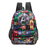 Mochila Escolar Bolsa Avengers Marvel Preta Costas