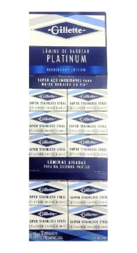 Gillette Platinum Duplo Fio Aço Inoxidavel Cartela Com 10un.