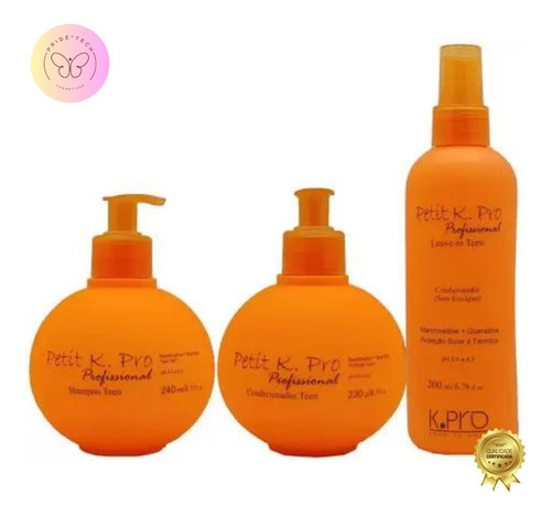 Kit Infantil Shampoo+ Cond+ Leave In Kpro Profissional Petit