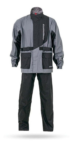 Impermeable Cyclone Negro Gris Fireparts En Aolmoto