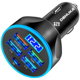 Cargador Auto Universal X5 Usb Carga Rapida Compatible Con iPhone Android Tablet 12v-32v Dehuika