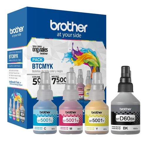 Pack Tinta Brother Bt60bk-bt5001 Original