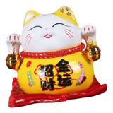 Lucky Cat Money Bank Animal Estatua Bendición Caja De