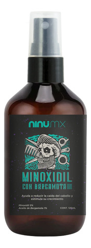 Tonico Bergamota Minoxdil 5% Ninu 125 Ml Barba Cabello