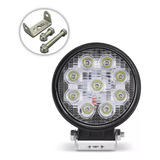 Farol Milha Jeep Moto Carro Redondo 6000k 9 Leds 27w 12v 24v