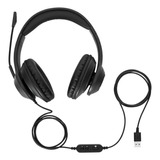 Auricular Usb Targus Headset Stereo Con Microfono Y Botones Color Negro Color De La Luz Negro