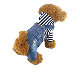 Doggyzstyle Ropa De Perro Gato Azul Rayado Pantalones