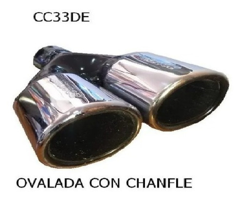 Cola Puntera Cromada Doble Para Escape Con Chanfle