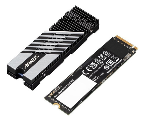 Ssd Gigabyte Aorus Gen4 M.2 2280 Nvme Pci-express 4.0 X4 De 2 Tb, Compatible Con La Consola Ps5, Color Negro